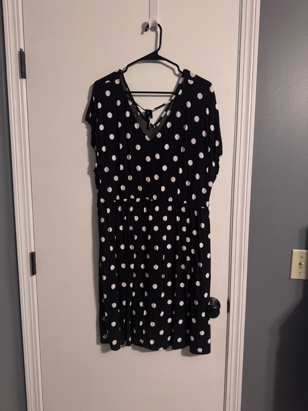 Ava & Viv Black Polka Dot Mini Dress